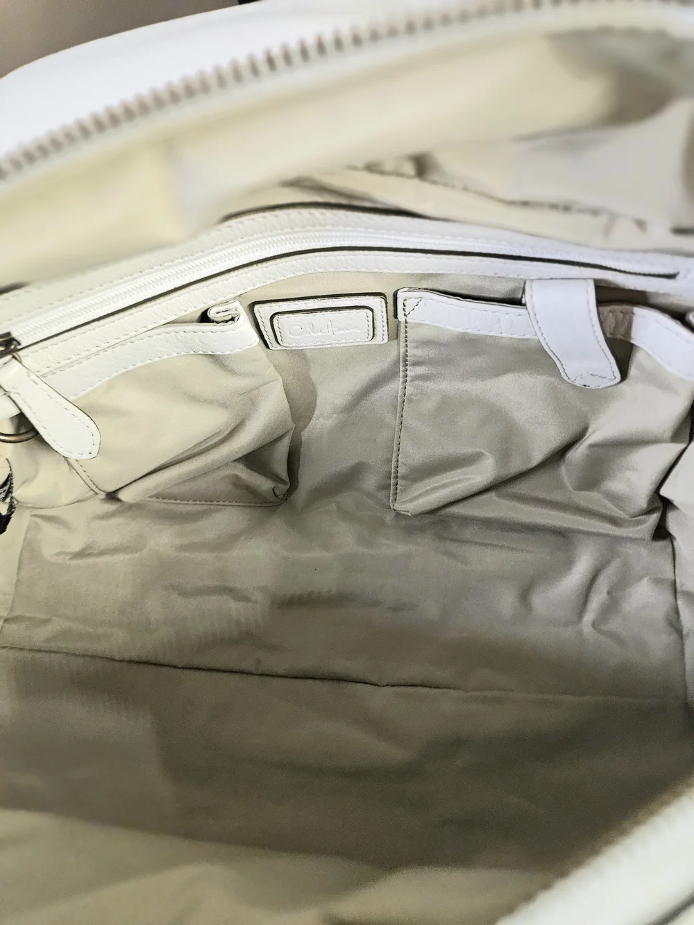 Cole Haan White Pebbled Leather Slouchy Satchel